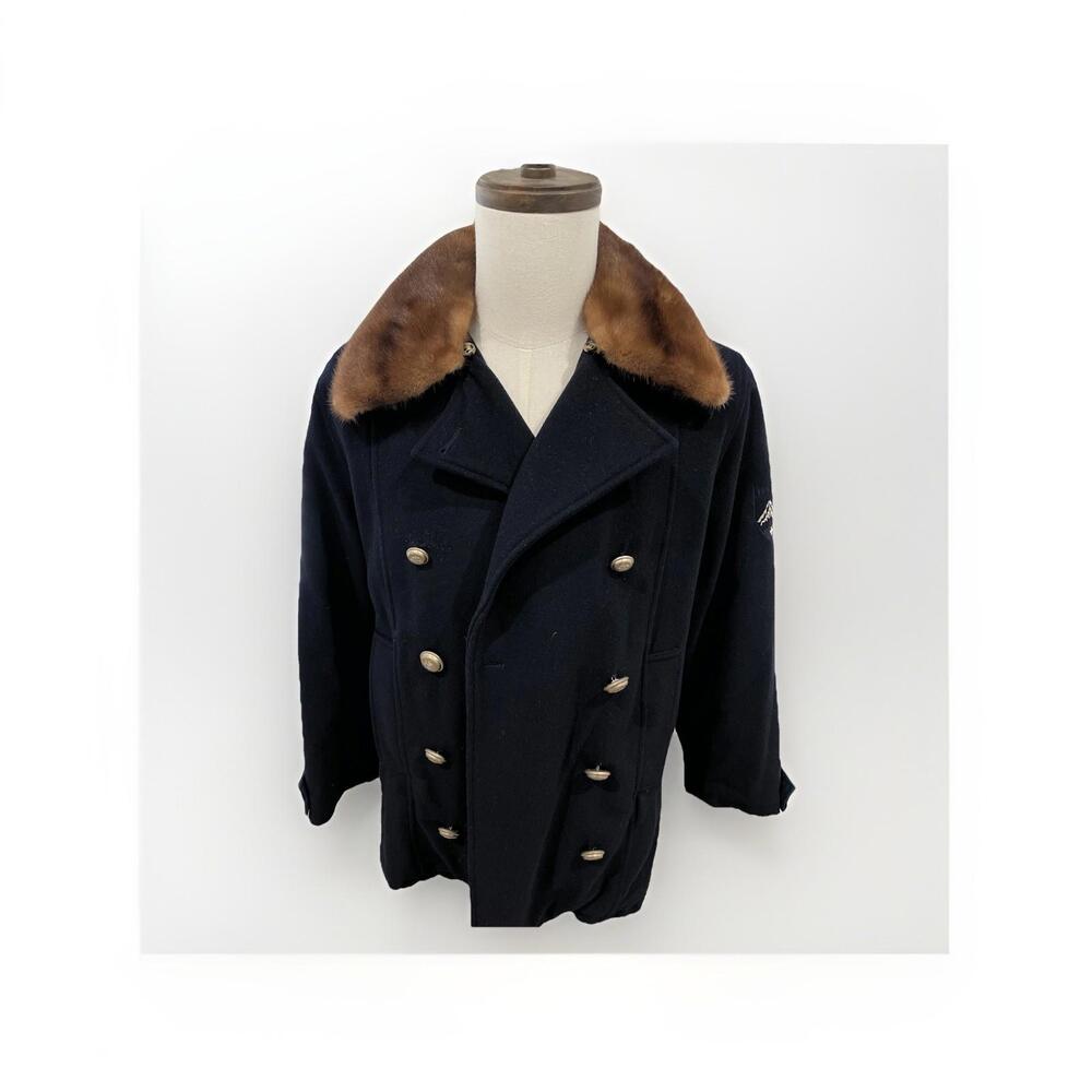 VTG VAMPIRE 1950 BY AUTHIER LADIES SKI COAT WOOL ALPACA IT42 US10-12 LARGE ITALY